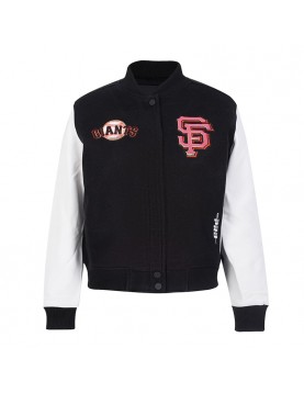 San Francisco Giants Game Day Classics Black Varsity Wool/Leather Jacket