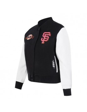 San Francisco Giants Game Day Classics Black Varsity Wool/Leather Jacket