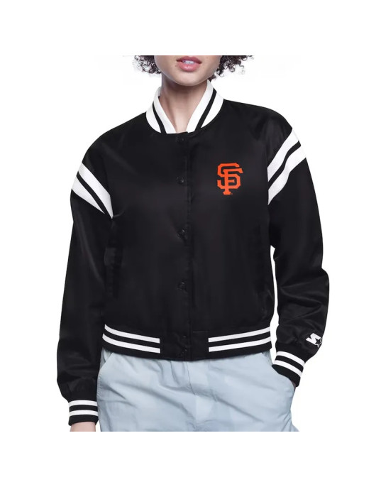 San Francisco Giants Printed Logo Varsity Satin Jacket
