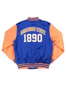Savannah State University Blue and Orange Baseball Jacket