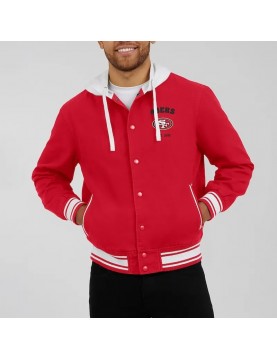 Scarlet San Francisco 49ers Cotton Hooded Jacket