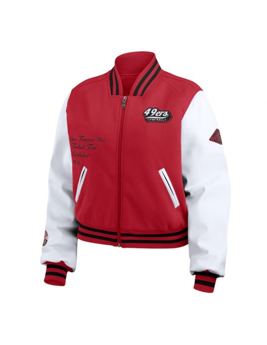 Scarlet/White San Francisco 49ers Varsity Full-Zip Jacket Scarlet/White San Francisco 49ers Varsity Full-Zip Jacket