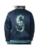 Seattle Mariners Dueling Logos Navy Satin Jacket Seattle Mariners Dueling Logos Navy Satin Jacket