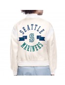 Seattle Mariners Printed Logo Varsity Satin Jacket