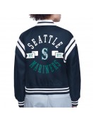 Seattle Mariners Printed Logo Varsity Satin Jacket