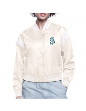 Seattle Mariners Printed Logo Varsity Satin Jacket