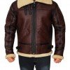 Mens Shearling Brown Bomber Leather Jacket Mens Shearling Brown Bomber Leather Jacket