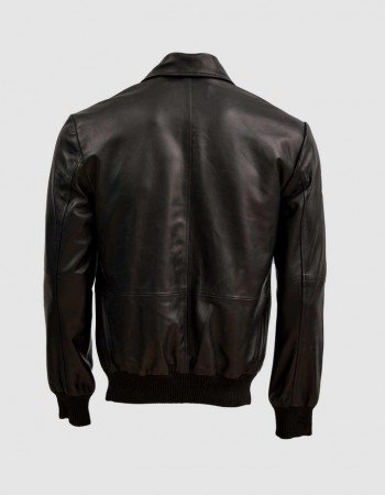 Sheep Leather Black Bomber Jacket Sheep Leather Black Bomber Jacket