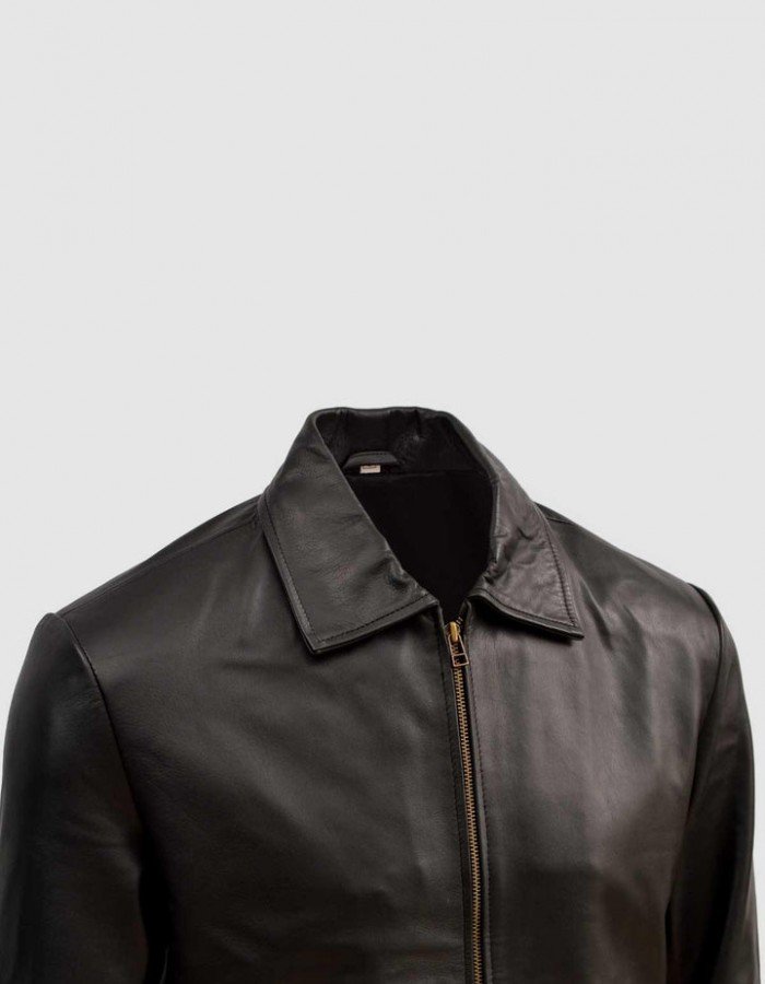 Sheep Leather Black  Bomber Jacket