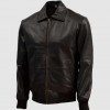 Sheep Leather Black  Bomber Jacket
