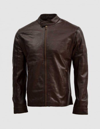 Sheep Leather Brown Biker Jacket