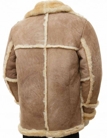 Sheepskin Leather Coat with Fur for Men