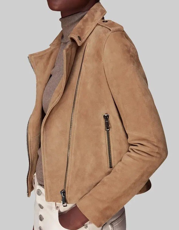 Shenae Grimes-Beech Love of the Irish Suede Jacket Shenae Grimes-Beech Love of the Irish Suede Jacket