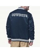 Shock Wave Dallas Cowboys Navy Satin Jacket Shock Wave Dallas Cowboys Navy Satin Jacket