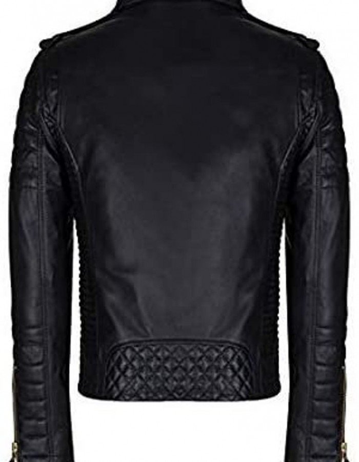 Men Quilted Slim Fit Motorcycle Biker Jacket Men Quilted Slim Fit Motorcycle Biker Jacket