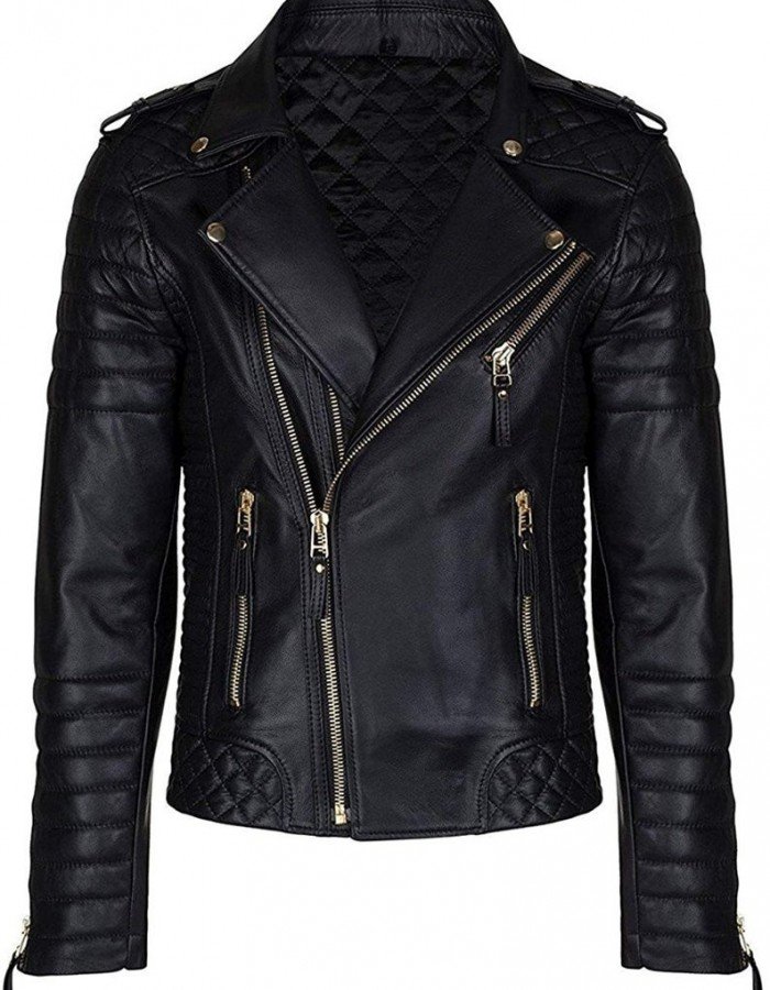 Men Quilted Slim Fit Motorcycle Biker Jacket Men Quilted Slim Fit Motorcycle Biker Jacket