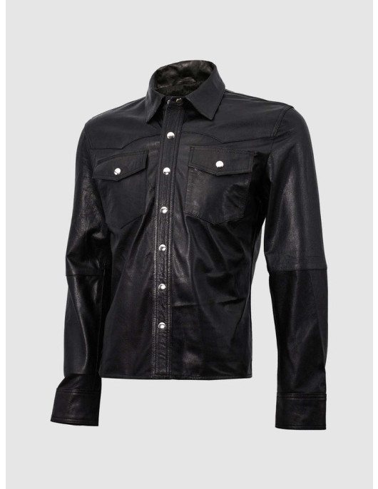 Soft Black Sheepskin Jacket for Men – Lightweight