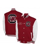 South Carolina Gamecocks Fleece Burgundy and White Varsity Jacket