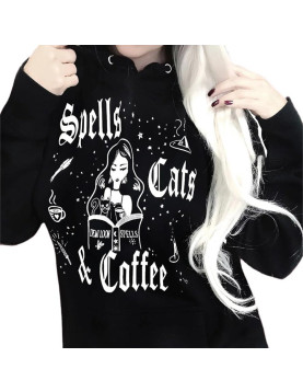 Spells Cats And Coffee Halloween Hoodie