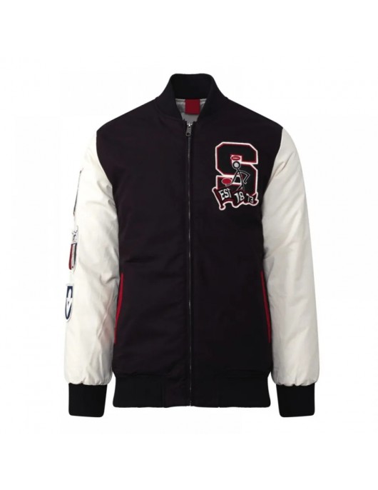 St Kilda Saints Collegiate Black and White Varsity Jacket