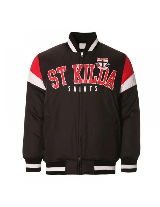 St Kilda Saints Fan Black Varsity Jacket