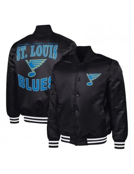St. Louis Blues Adaptive Bold Logo Varsity Satin Jacket