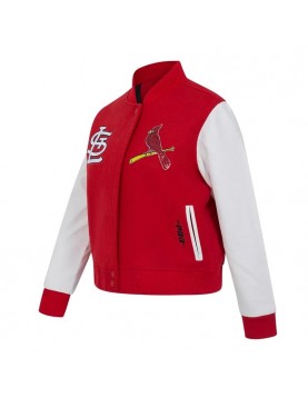 St. Louis Cardinals Game Day Classics Red Varsity Wool/Leather Jacket