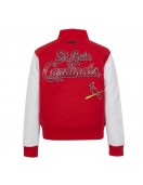 St. Louis Cardinals Game Day Classics Red Varsity Wool/Leather Jacket