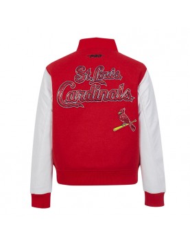 St. Louis Cardinals Game Day Classics Red Varsity Wool/Leather Jacket