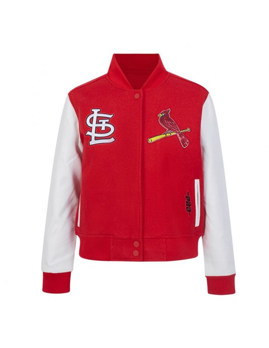 St. Louis Cardinals Game Day Classics Red Varsity Wool/Leather Jacket