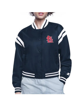 St. Louis Cardinals Printed Logo Varsity Satin Jacket