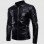 Stand Collar Leather Jacket
