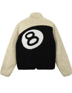 Stussy 8 Ball Sherpa Reversible Fleece Jacket