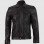 Summer Jacket -Leather Collar Biker Jacket in Black
