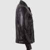 Summer Jacket -Leather Collar Biker Jacket in Black Summer Jacket -Leather Collar Biker Jacket in Black