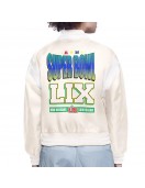 Super Bowl LIX Cream Varsity Satin Jacket