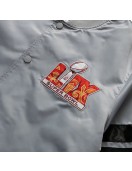 Super Bowl LIX Gray Varsity Satin Jacket