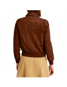 Superman Lois Lane Bomber Brown Suede Leather Jacket Superman Lois Lane Bomber Brown Suede Leather Jacket