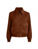Superman Lois Lane Bomber Brown Suede Leather Jacket Superman Lois Lane Bomber Brown Suede Leather Jacket