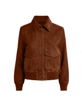 Superman Lois Lane Bomber Brown Suede Leather Jacket Superman Lois Lane Bomber Brown Suede Leather Jacket