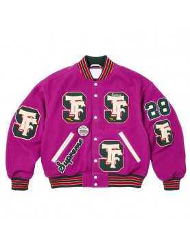 Supreme Drill Team Wool Varsity Jacket Full-Snap