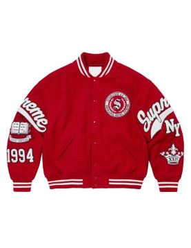 Supreme NY Veritas Full-Snap Wool Varsity Jacket