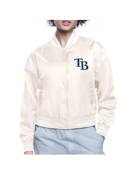 Tampa Bay Rays Printed Logo Varsity Satin Jacket