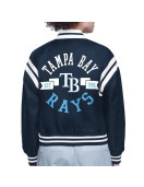 Tampa Bay Rays Printed Logo Varsity Satin Jacket