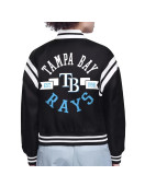 Tampa Bay Rays Printed Logo Varsity Satin Jacket