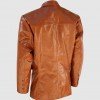 Tan Leather Coat with 2 Buttons Tan Leather Coat with 2 Buttons