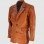 Tan Leather Coat with 2 Buttons