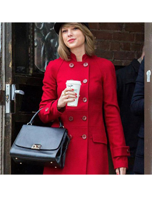 Taylor Swift Double Breasted Wool Red Coat