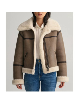 Taylor Swift Shearling Brown Leather Jacket