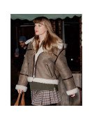 Taylor Swift Shearling Brown Leather Jacket